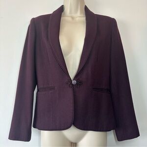 Elegant Women's Wool Blend Purple Blazer